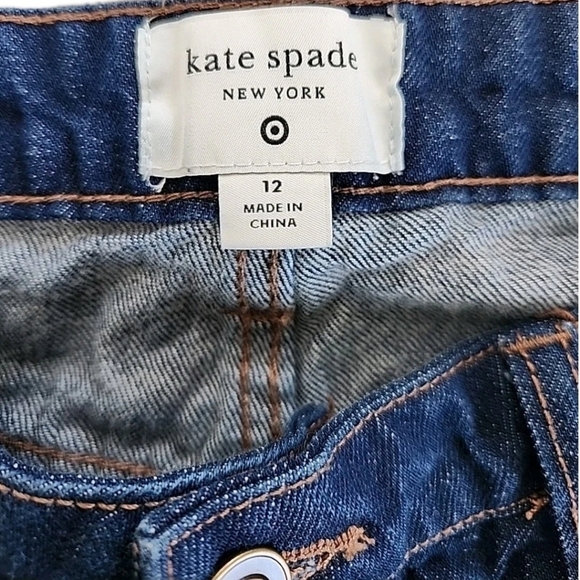 Kate Spade New York Women's High-Rise Straight Leg Wide Cuff Jeans Size 12 - Picture 6 of 9